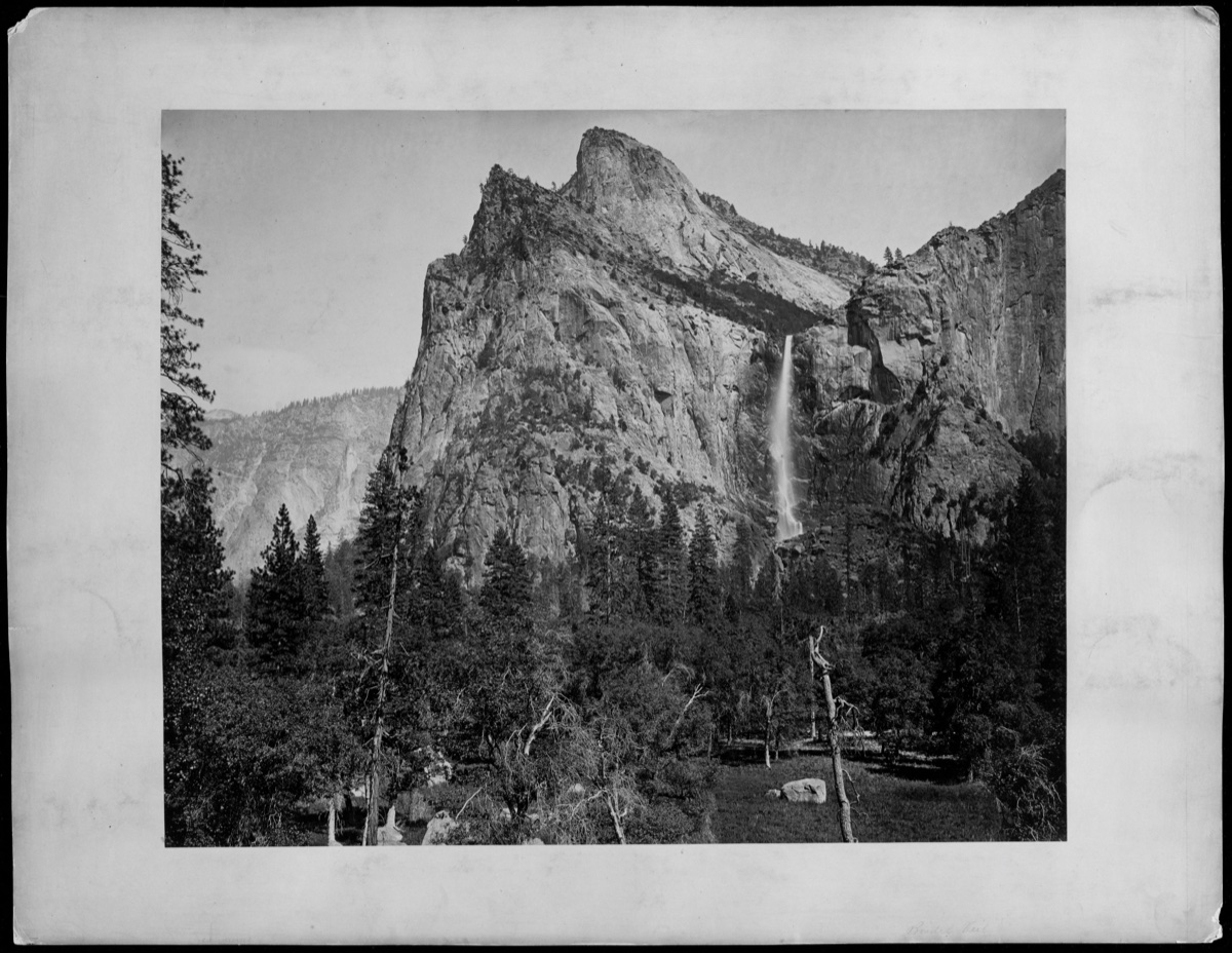 Archival photograph of Bridalveil Fall, Yosemite Valley